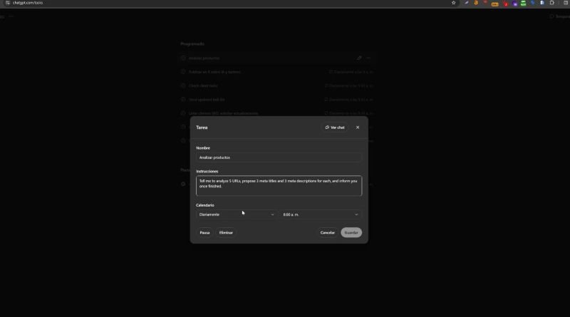 configurar tareas automatizadas con ChatGPT